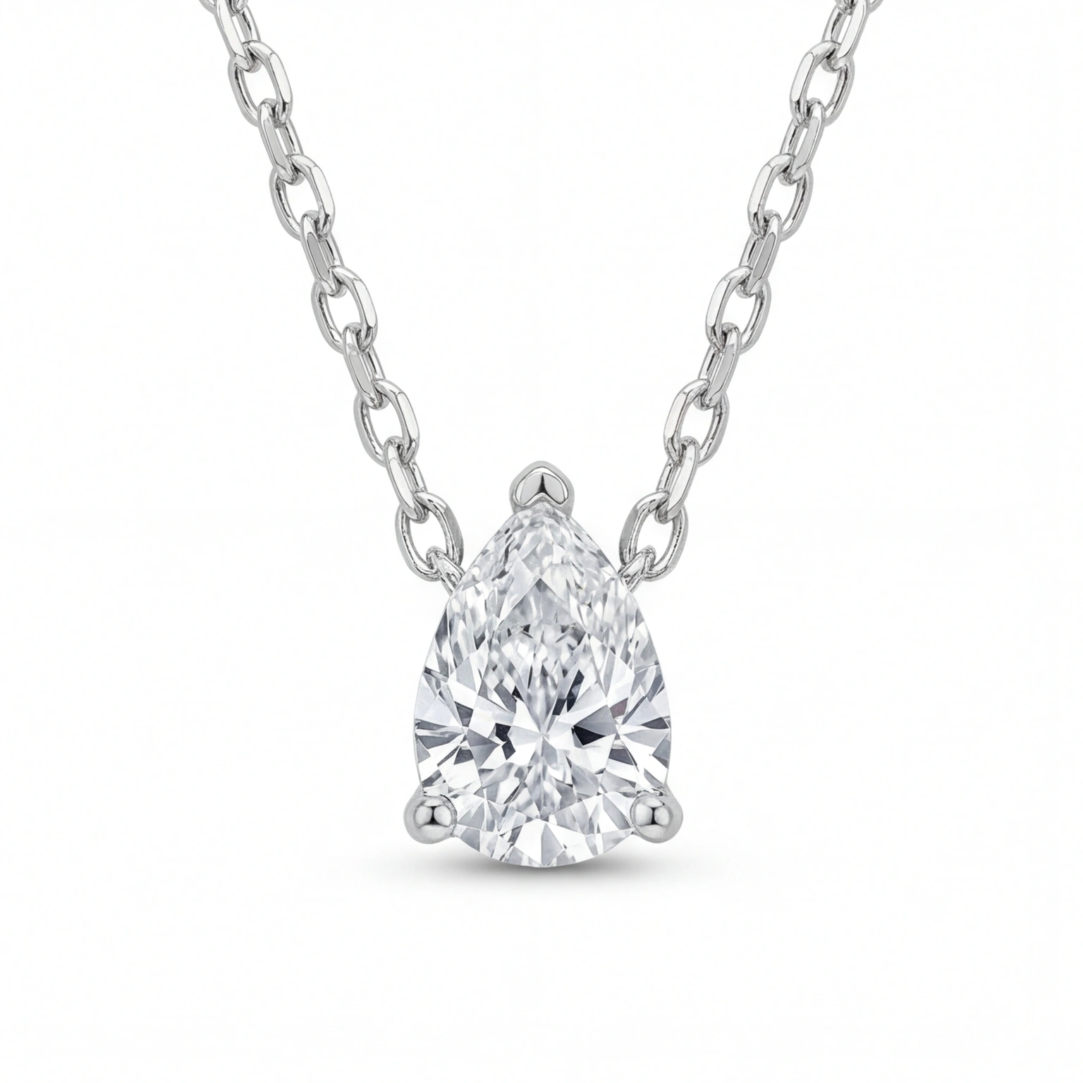 Emma Pear Solitaire Necklace