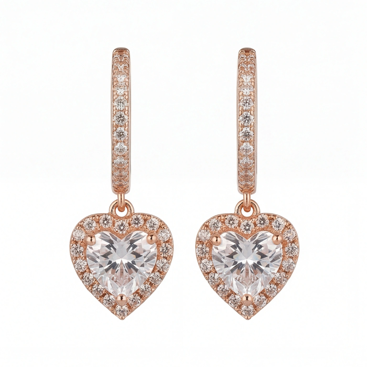 Esme Rose Gold Heart Drops